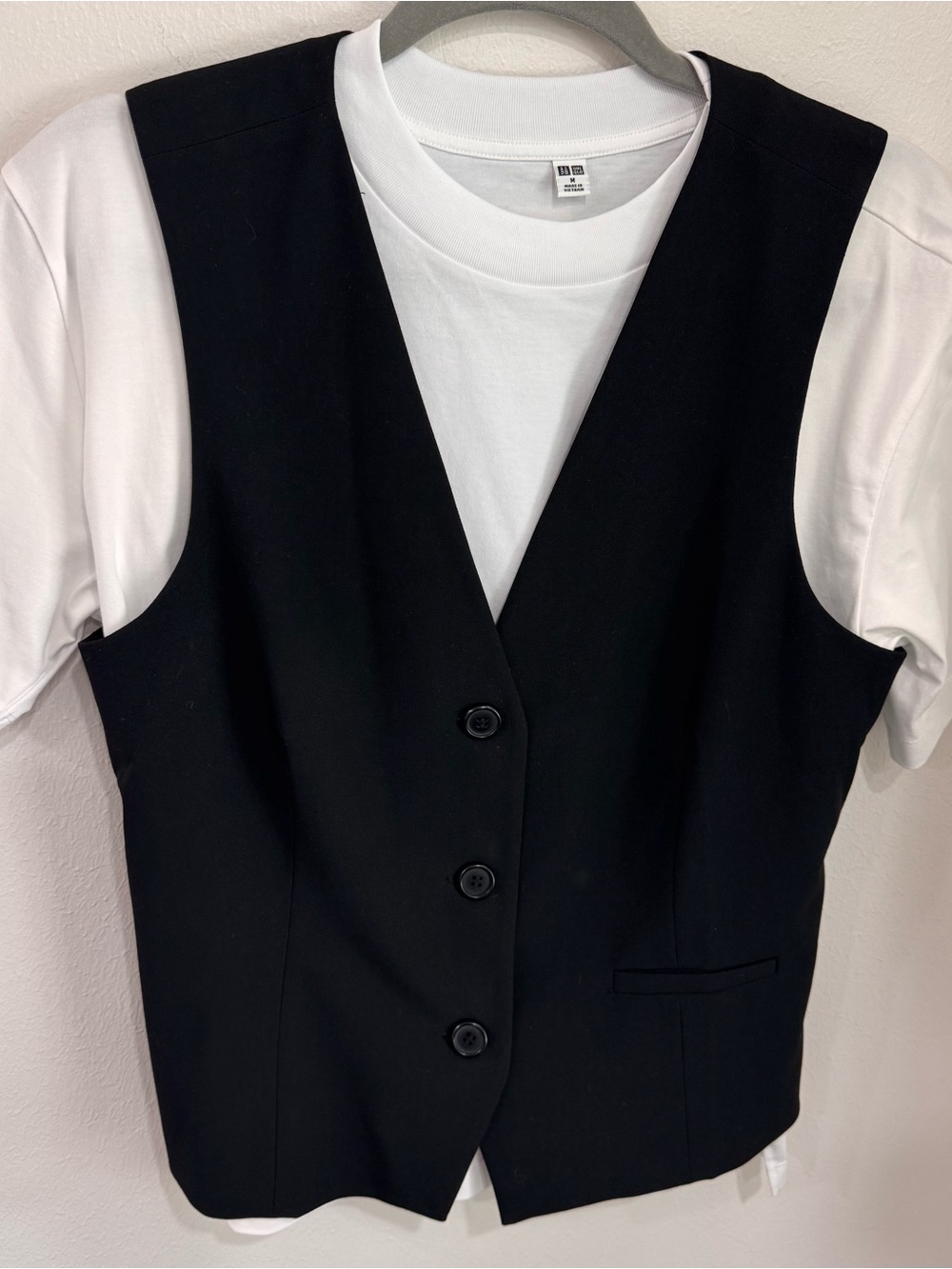 Open Edit Black Tailored Vest M Workwear Date Night Layering Waistcoat